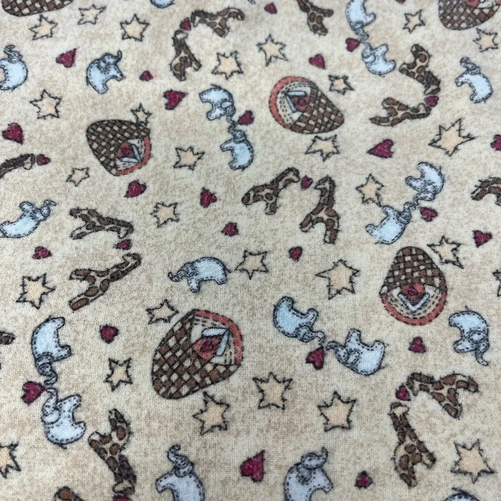 Wee Design 100% Cotton Baby Blanket Animals Giraffe Elephant 41 x 40 Made in USA